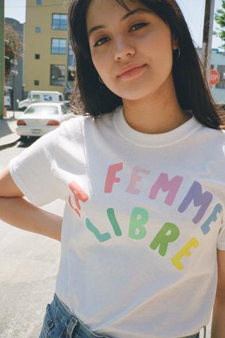 La Femme Libre Rainbow Graphic T-shirt